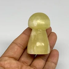 84.8g, 2.1"x1.2" Natural Lemon Calcite Mushroom Gemstone @Pakistan, B31688