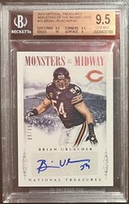 2014 National Treasures Monsters/Midway Sigs #12 Brian Urlacher 9/49 & 12in Fig.