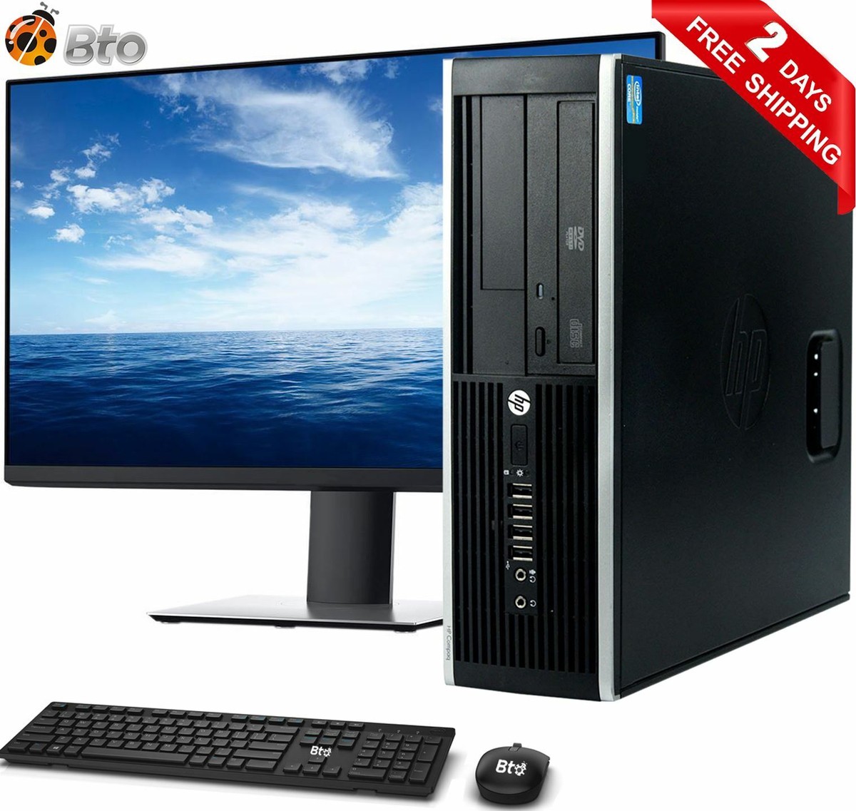 HP Desktop Computer SFF PC Intel i5-3rd 16GB 2TB HDD New 22 LED WiFi  Windows 10