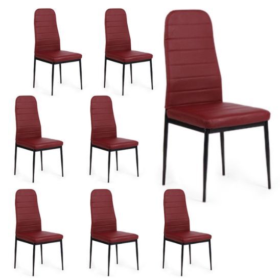 Chaises de cuisine et de salon Eleonora en cuir véritable et lignes épurées
