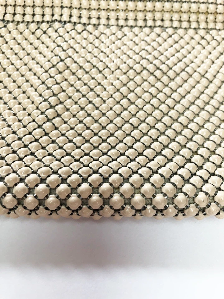VTG 1960s Whiting And Davis Mesh Clutch Domed Ivory 12"x6" Zip Lucite Charm NICE - Image 2 of 4