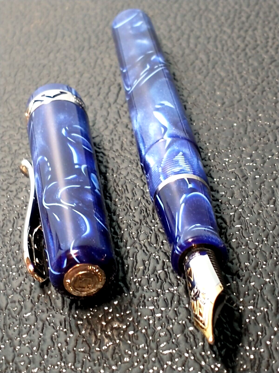 VISCONTI MIDNIGHT VOYAGER 18k 750 GOLD BROAD FLEX NIB 1992 VINTAGE