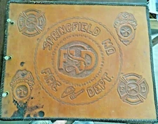 1961-62 Springfield MO. Fire Dept. leather bound album of fire dept. work