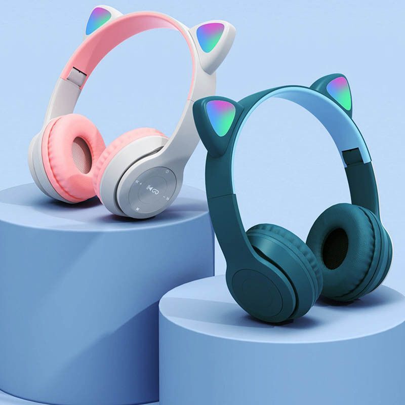 Cat Ear Bluetooth Headset-LED Wireless Foldable Children Headphone 400mAh Batter