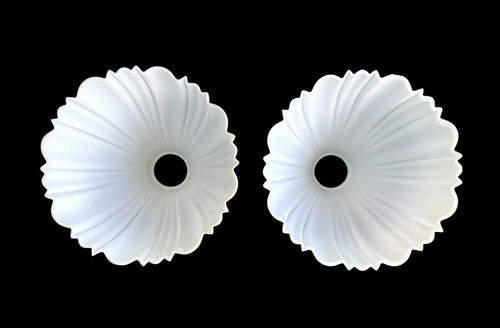 Antique Art Deco Lamp Shade ~ Scalloped Milk Glass ~ 2 available - Picture 11 of 11