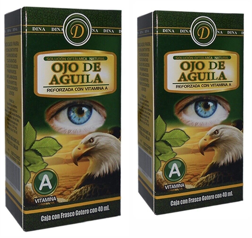 2pack gotas ojo de aguila con Vitamina A Rosa De Castilla Zanahoria uña de  gato | eBay