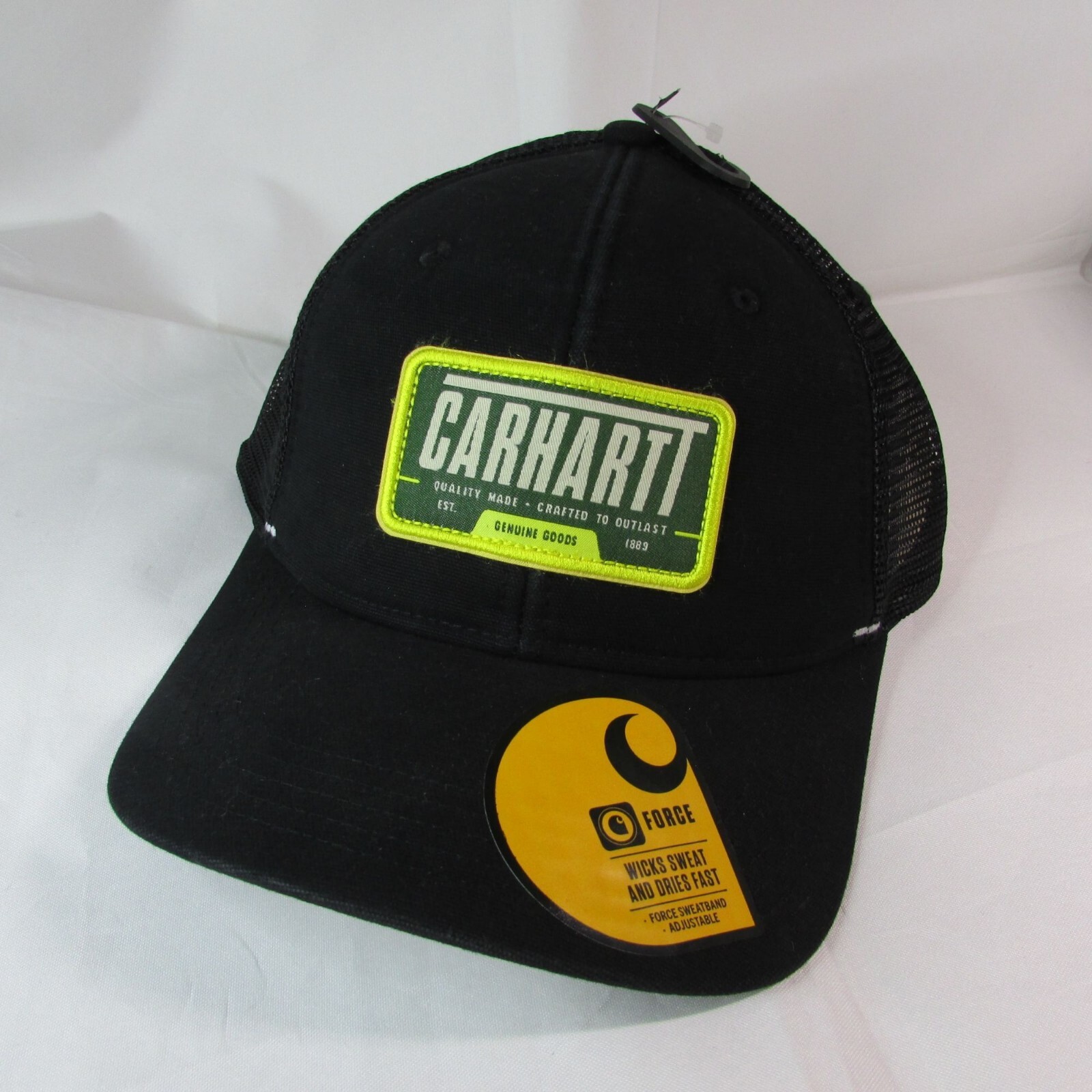 Carhartt Men's Canvas Mesh Back Outlast Patch Snapback Cap Hat - Black