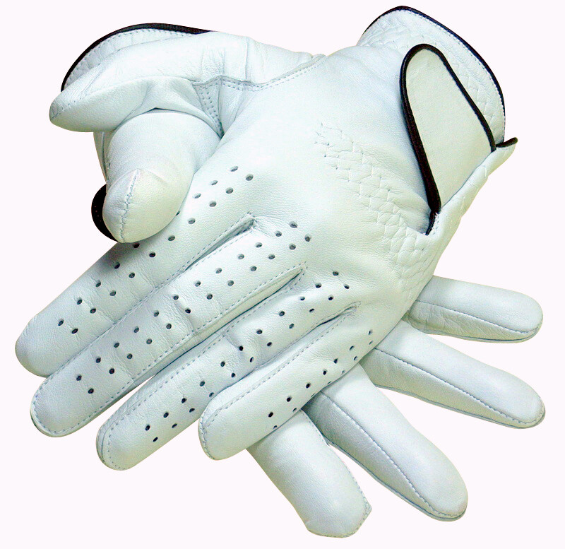 1 Paar Golfhandschuhe LADY Leder für Damen in Gr. XS S M L Echtleder WEISS