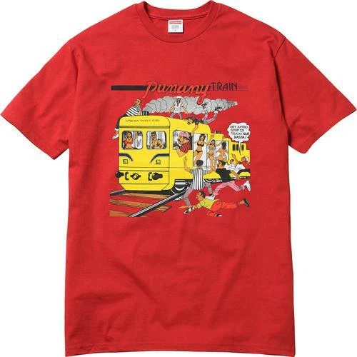 T shirt Supreme Limonious Punany Train rouge Orange S/S 17