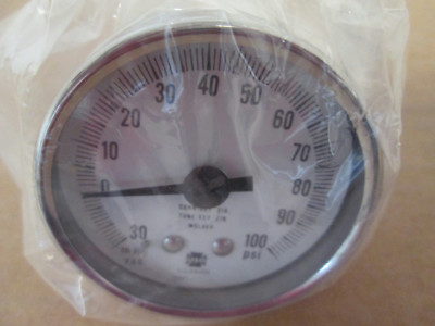 US Gauge Model 1535 2'' ST/ST Pressure Gauge for Semiconductor, Center Back Mount