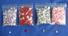 Polished Half Pearls Bead Flat Back Scrapbook Approx. 400 Pink Gold Violet Red