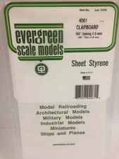 Evergreen Scale Models Styrene Siding Clapboard .040x6x12in .060in Spacing 4061