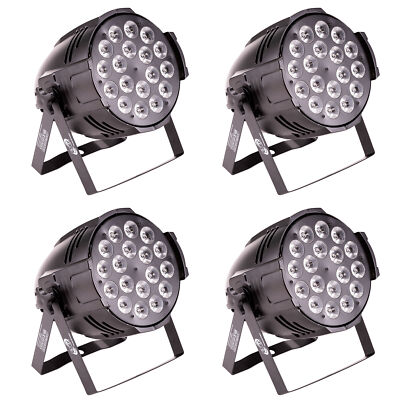 4x ETEC LED PAR 64 18x10W RGBWA 5in1 Scheinwerfer Floorspot Party Show DJ Disco