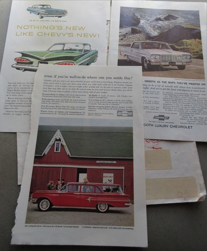 4 RARE OLD AUSTRALIAN ADVERTISEMENT+'59 CHEVROLET+CHEV COUP+CHEV '60 ...