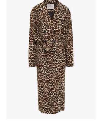 BA&SH Bash Leopard Print Size One Cotton Trench Coat Retail $912