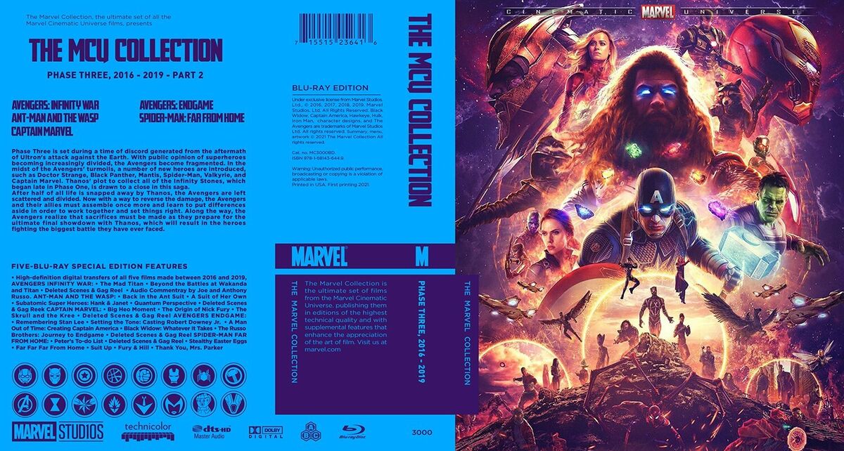 Marvel MCU Collection Phase 4 Blu-ray Cover W/ Case (No Discs)