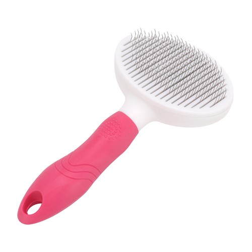 Pet Hair Brush Self Cleaning Massage Cat Dog Grooming Slicker Brush Tool Pink - Picture 2 of 12