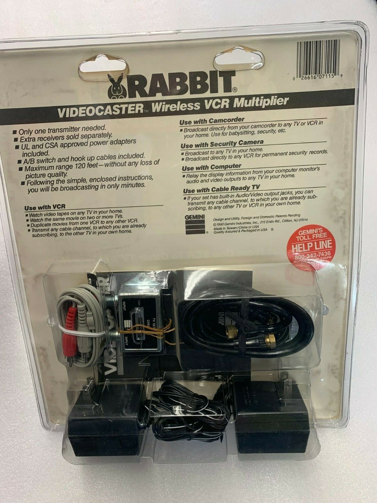 NEW Vintage Rabbit VideoCaster Wireless VCR Multiplier VC2000 Gemini ...