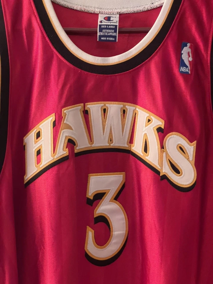 Vintage 90s Authentic Champion Shareef Abdur Raheem Jersey 3XL Atlanta Hawks - Image 2 of 4