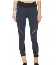 Michi Radiate Leggings Sz M Navy Blue Black Mesh 7/8 Mid Rise