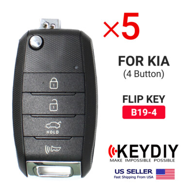 5x KEYDIY KD Universal Flip Remote Key for KIA B-Series 4 Buttons B19-4