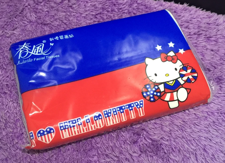 Cute Hello Kitty Tissue Paper Facial Travel Kit Napkin American Style Rare Gift - Image 4 of 4