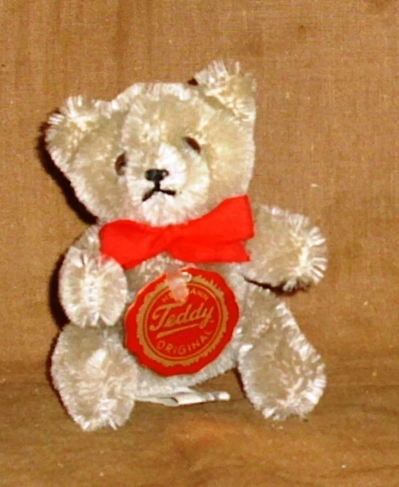 Teddy-Hermann Hirschaid-80iger-11cm-hart gestopft-grau-Zustand 1 - Bild 2 von 4
