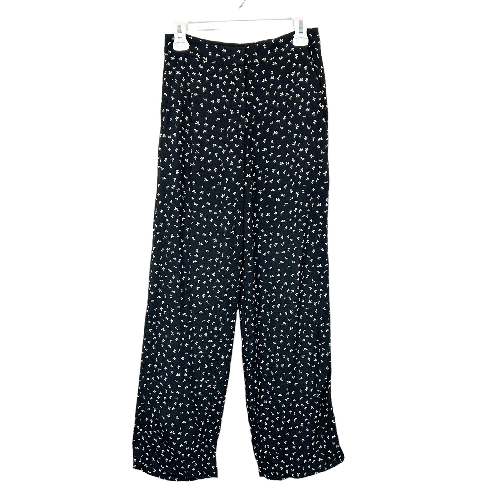 ALTRA & Other Stories pantaloni floreali neri Ditsy da donna taglia 4 caviglia