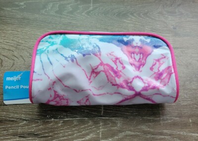 Pencil or make-up pouch.  Pink tie Dye look. Back to school. 