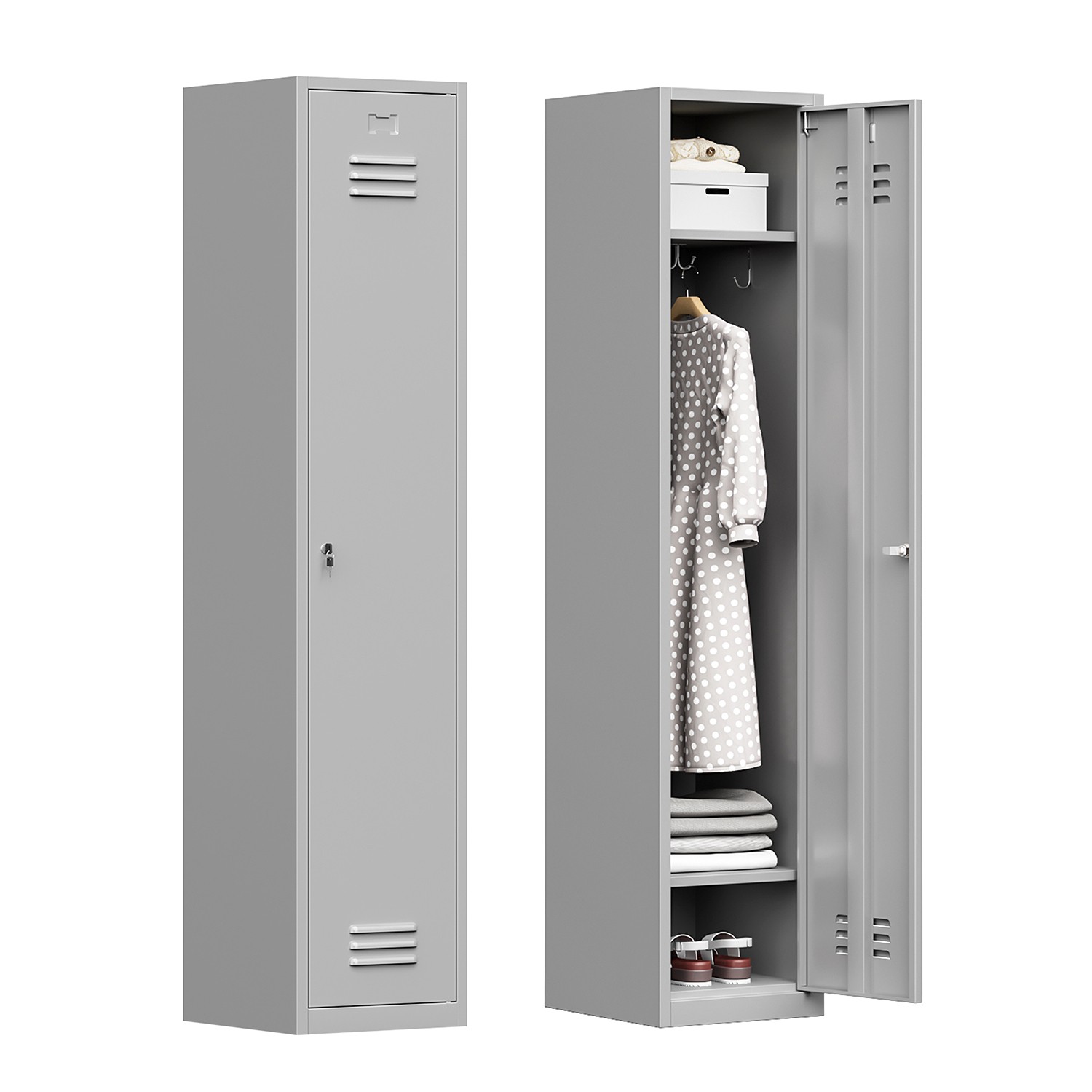 Metal Lockers for Employees Closet Storage Cabinets for Home GYM Armoires 