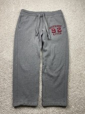 Vtg Abercrombie  Fitch Sweatpants Small Gray Fleece Spellout Logo Grunge Y2K