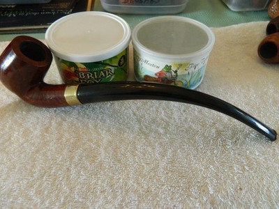ESTATE PIPE LHS FRENCH BRIAR,CHURCH WARDEN,HALL MARKS ,USED
