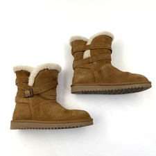 Koolaburra by UGG 1121504 Delene Short Chestnut Fur Suede Boots Size 7 Women
