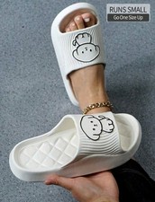 Printting Cute Bear Women Slippers Summer Indoor Soft Cartoon Sandals Bathroom A