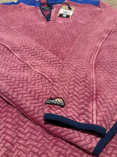 Chubbies The Let Me Pink Blue 1/4 Zip Quilted Jacket Fleece Sweater Men’s M Nwt image 4