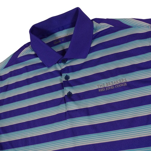 Nike Breakers Rees Jones Palm Beach Performance Striped Golf Polo Shirt Men's L