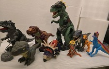 Lot Of 9 INTERACTIVE Dinosaurs Toys M/L/XL Walking Roaring Light Up All Working