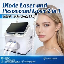 Professional 2 In 1 Diode Laser Hair Removal Machine Picosecond Tattoo Removal