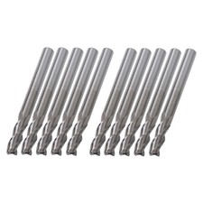 10x 1/4inch Carbide End Mills for Aluminum, 3 Flute Regular Length Alu-Power