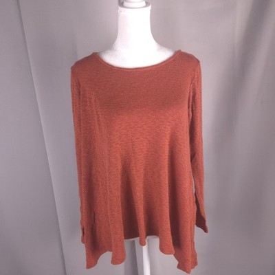 Puella Sweater Womens Small Rust Orange Long Sleeve Pullover Lightweight USA