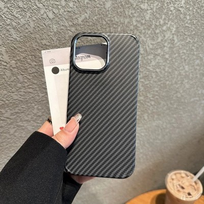 High Carbon Fiber Case für iPhone 16 15 14 Pro Max Plus Matt Hard Light Cover