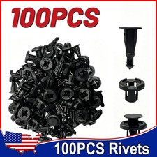 100x-10mm Bumper Clips Hood Fender Push Rivets Retainer Fasteners For Honda NEW