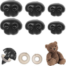 140 Pcs Safety Noses for Crochet Animals - 3 Sizes Black with Washers - Teddy Be