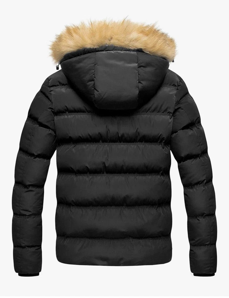 Jaqueta acolchoada masculina Pursky impermeável inverno bolha casacos esqui parka pele com capuz - Imagem 2 de 4
