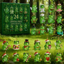Christmas Countdown Crystal Frog Advent Calendar 24 Days 2D Blind Box Kid Gift