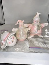 #6U Holiday Decor Snowman Figurines & Girl Head Snowman