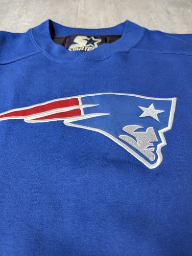 Vintage Starter Embroidered New England Patriots Blue Sweatshirt Medium - Bild 6 von 12