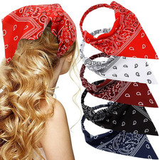 Hairband, 5 Pcs Bandanas for Women Elastic Headbands, Hair Kerchief Head Scarf,