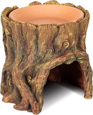 REPTIZOO Reptile Hide Cave with Humidifying Water Basin for Leopard Gecko