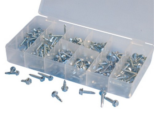 ATD Tools Hex Washer Head Screw Set Self-Drilling 200-Piece Assorted (ATD-349)